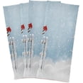thumbnail image 6 of Christmas Snowman Kitchen Dish Towels 4 Pack Absorbent Hand Towels, Lint-Free 18"x28" Bullfinches On Fence Dishcloths Fast Drying for Cooking Baking Home Clean, 6 of 7
