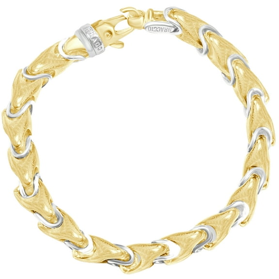 Pompeii Men's 14k Gold (64gram) or Platinum (103gram) 8mm Link Byzantine Bracelet 8.5" (,)