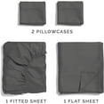 thumbnail image 4 of CGK Linens 4-Piece 400 Thread Count Cotton Sheet Set - Queen Size 100% Cotton Sateen Bed Sheets Fits 18"-24" Mattresses, Gray, 4 of 7