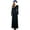 Atrovirens M, variant on Women Evening Dress Golden Velvet V Neck Pleated A-line Pure Color Long Sleeves Full Length Dress High Waist Prom Party Maxi Dress