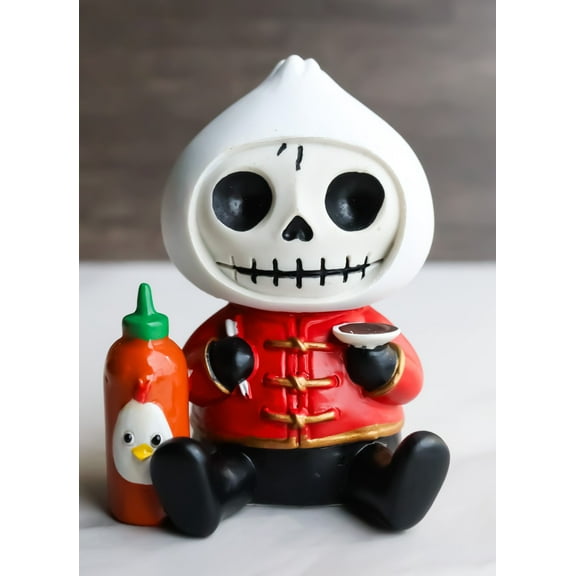 Furrybones Chinese Bao White Steamed Bun With Chili Bottle Furry Bone Figurine