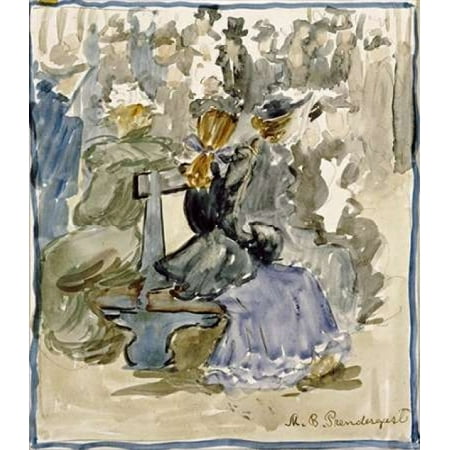 Ladies Seated On A Bench Canvas Art Maurice Brazil Prendergast