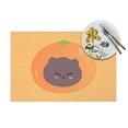 thumbnail image 4 of ZNDUO Placemats, 4 PCS Heat Resistant Stain Resistant Woven PVC Insulation Placemats, Durable Washable Elegant Table Mats for Dining-Orange Mongoose, 18"x12", 4 of 6