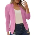 thumbnail image 2 of Women's Blazers and Suit Jackets Hot Pink Casual Professional Pocket Blazer Women's Solid Color Work Outerwear WCJM Women Blending Coats, 2 of 3