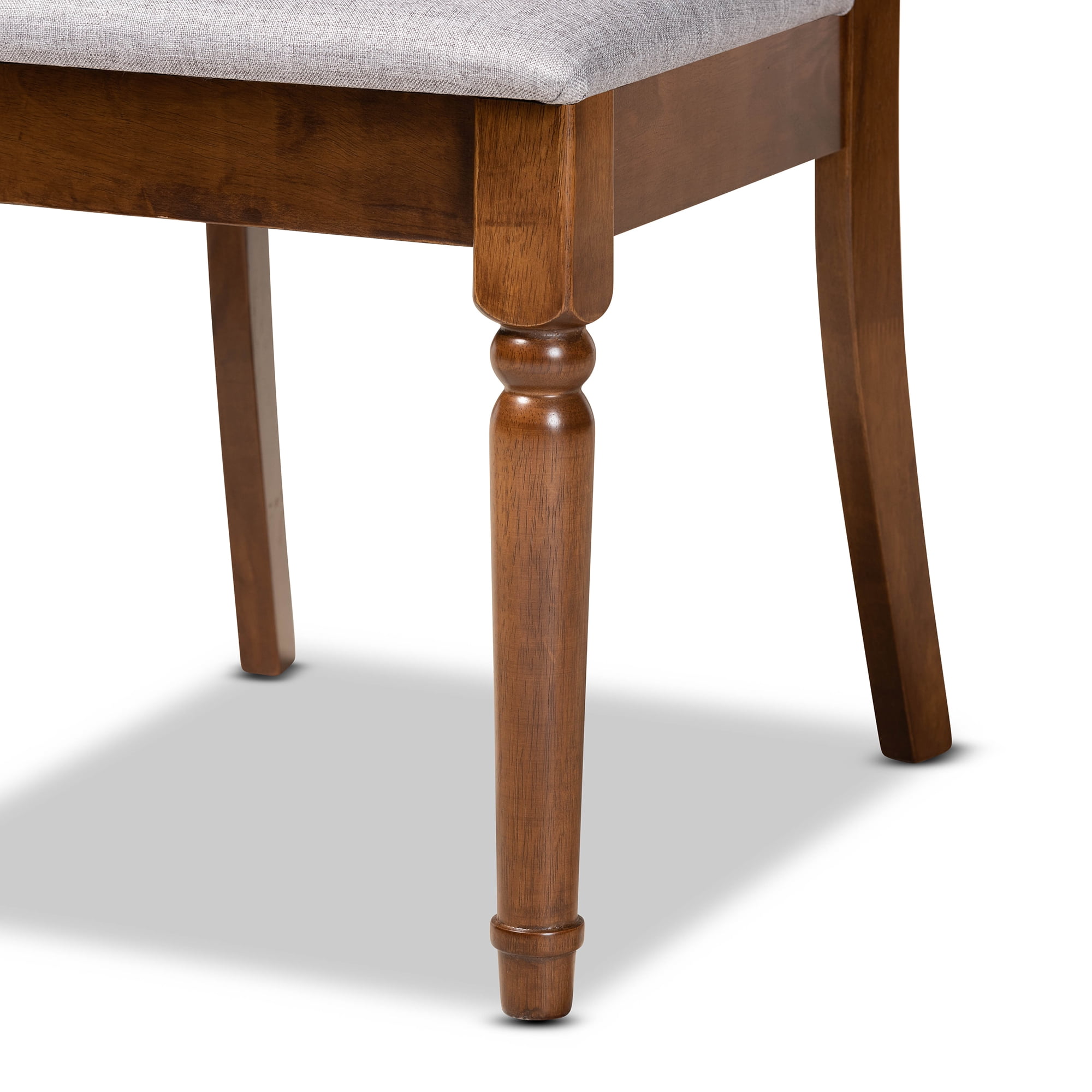 Baxton Studio Jessie Modern and Contemporary Grey Fabric Upholstered and Walnut Brown Finished Wood 7-Piece Dining Set