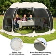 thumbnail image 3 of Alvantor Gazebo Tent Screen House with Sun Shade, 15'x 15' 10 Side Mesh Walls Outdoor Canopy for 12-15 Person, Pop Up Portable Camping Shelter with Carry Bag, Ground Stakes, Black & Beige, 3 of 13