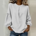 thumbnail image 2 of Women's Casual 3/4 Sleeve Round Neck Pullover Tops Shirts Blouses Loose Fit Solid Color Soft Tee Tunic for Daily Wear Work Office Vacation Outfits Fashion Essential Gift for Women, 2 of 9