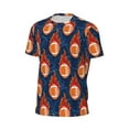 thumbnail image 6 of Wukai American Football and Fire Flames Print Men's Short-Sleeved Mesh T-Shirt,Quick-Dry Short Sleeve Workout T-Shirt-X-Small, 6 of 8