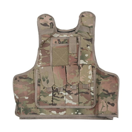 2024 New kids Outdoor Vest Children Outdoor Shooting Protection Gear Vest For Sports Training Jungle Games Performances Role Plays Cp Camouflage Green