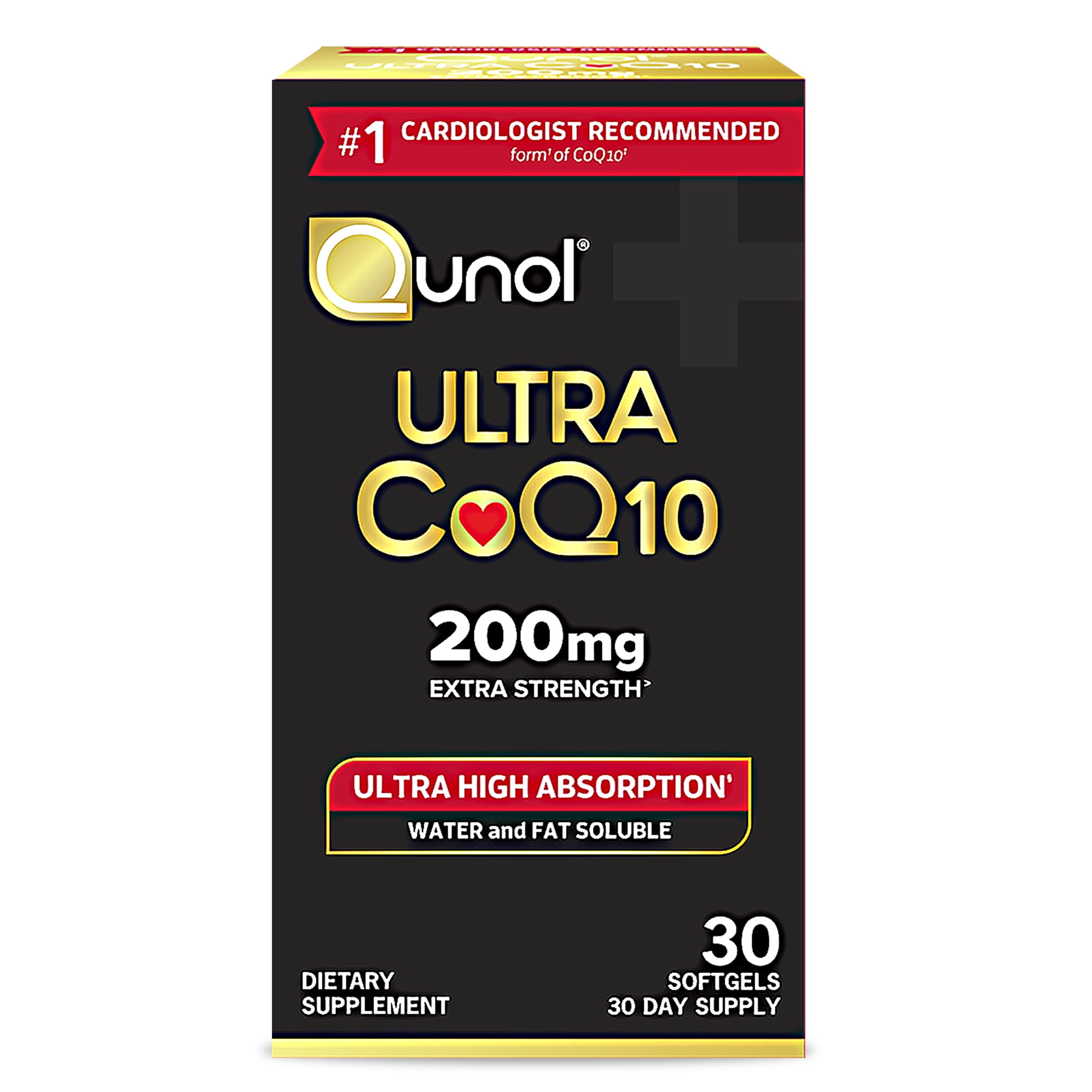 (3 pack) Qunol Ultra CoQ10 Softgel, 200mg, Heart Health Dietary Supplement, 30 Count