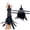 Black, variant on Lispipm Women Lace Feather Gloves Witchs Angels Accessory Summer Halloween Wrist Fingerless Glove for Performance Black