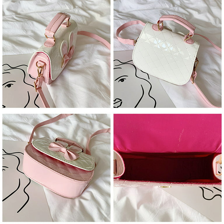 Girls Small Shoulder Bags Pearl Chain Mini Crossbody Bag,Pink
