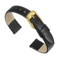 thumbnail image 1 of Correa de Cuero Uxcell Correa de Reloj de Cuero Lisa y Plana para Hombres y Mujeres Negro, Tono Dorado 14mm, 1 of 7