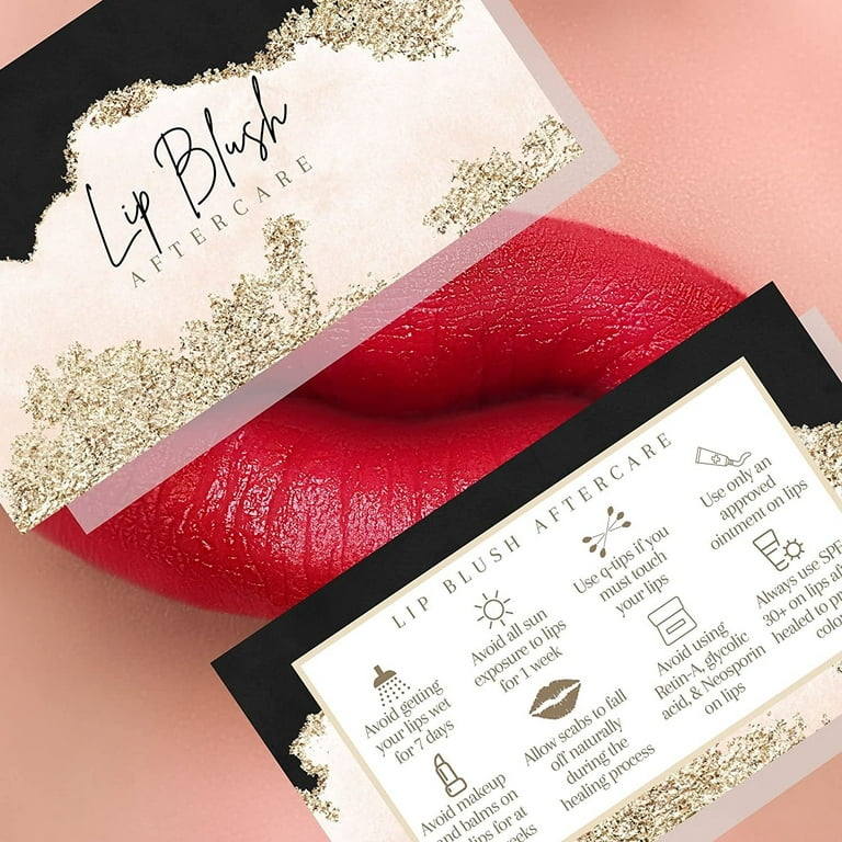 Lip Blush Stages Of Healing & Aftercare Instructions Cards Package Of
