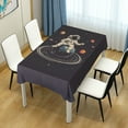 thumbnail image 4 of Yayeee Tablecloths 60" x 60" Rectangle Wrinkle Resistant Party Table Cover, Black Astronaut Space, 4 of 8