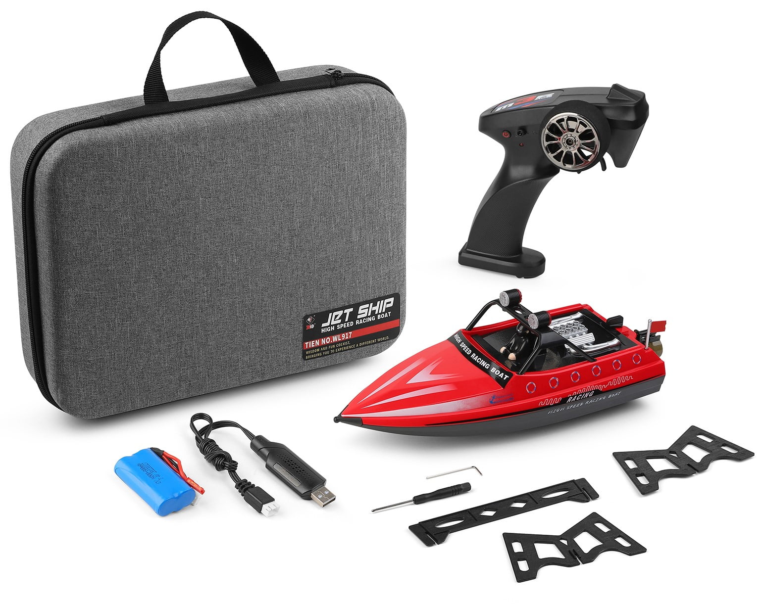 Bruce&Shark RC Boat, WLtoys WL917 Remote Control Boat, 10MPH High Speed RC Racing Boat for Pools or Lakes, 2.4GHz RC Boats for Adults Kids