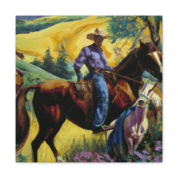 Grazing Horses Scene - Canvas