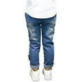 thumbnail image 2 of Eleanos Toddler Baby Girls 3D Butterfly Stretch Jeans Trousers Kids Floral Cartoon Denim Long Pants, 2 of 8