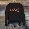 thumbnail image 5 of AuroraX Graphic Long Sleeve Tops for Women,Long Sleeve Crewneck Black Oversized Sweatshirt for Women Holiday Cotton Valentines Pullover, 5 of 5