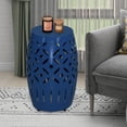 thumbnail image 2 of Abble 18’’Navy Geometric Cut Iron Side Table, 2 of 4