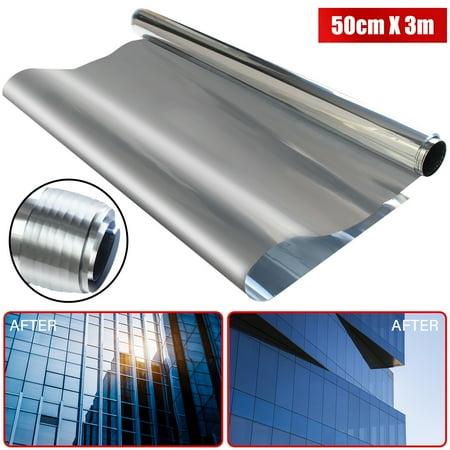 Solar Window - 20% Mirror Silver Solar Reflective One Way Window Covering Film Tint Tinting 50cm x 300cm/20'' x 118''