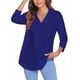 thumbnail image 5 of Sexy Dance Top de mujer con manga 3/4 y blusa holgada con cuello en V, 5 of 7