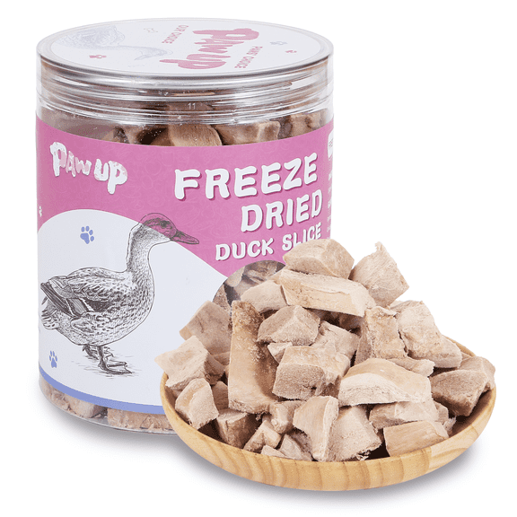 PAWUP Freeze Dried Duck Dog Treats for Small Medium Large Dogs, Single Ingredient, Grain Free, High Protein, Natural Hypoallergenic Snacks, 3.9oz