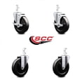 thumbnail image 2 of 5 Inch Soft Rubber Wheel Swivel 7/8 Inch Square Stem Caster Set 2 Brakes SCC, 2 of 2