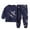 Blue, variant on Qingpeng Toddler Boys Girls Pajama Set Kids Long Sleeve Cute Print Crewneck Pullover Tops & Pjs Pants Set Fall Winter Sleepwear Clothes Outfit