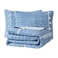 thumbnail image 3 of Pasadena Medallion Blue 3-Piece Microfiber Quilt Set with Tassels - Full/Queen, 3 of 5