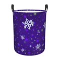 thumbnail image 1 of Fotbe Dark Purple Snowflakes Cesto de Ropa con Asas, Cesto Impermeable de Gran Capacidad, Bolsa de Lavado para Dormitorio, Cesto de Ropa con Ruedas y Asas-Medium, 1 of 6