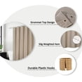 thumbnail image 2 of GlowSol 72"Wx84"L Shower Curtain with Hooks Flax Linen Like 240GSM Heavy Weight Modern Farmhouse Fabric Bath Shower Curtain Hotel Luxury Washable, Taupe, 1 Set, 2 of 7