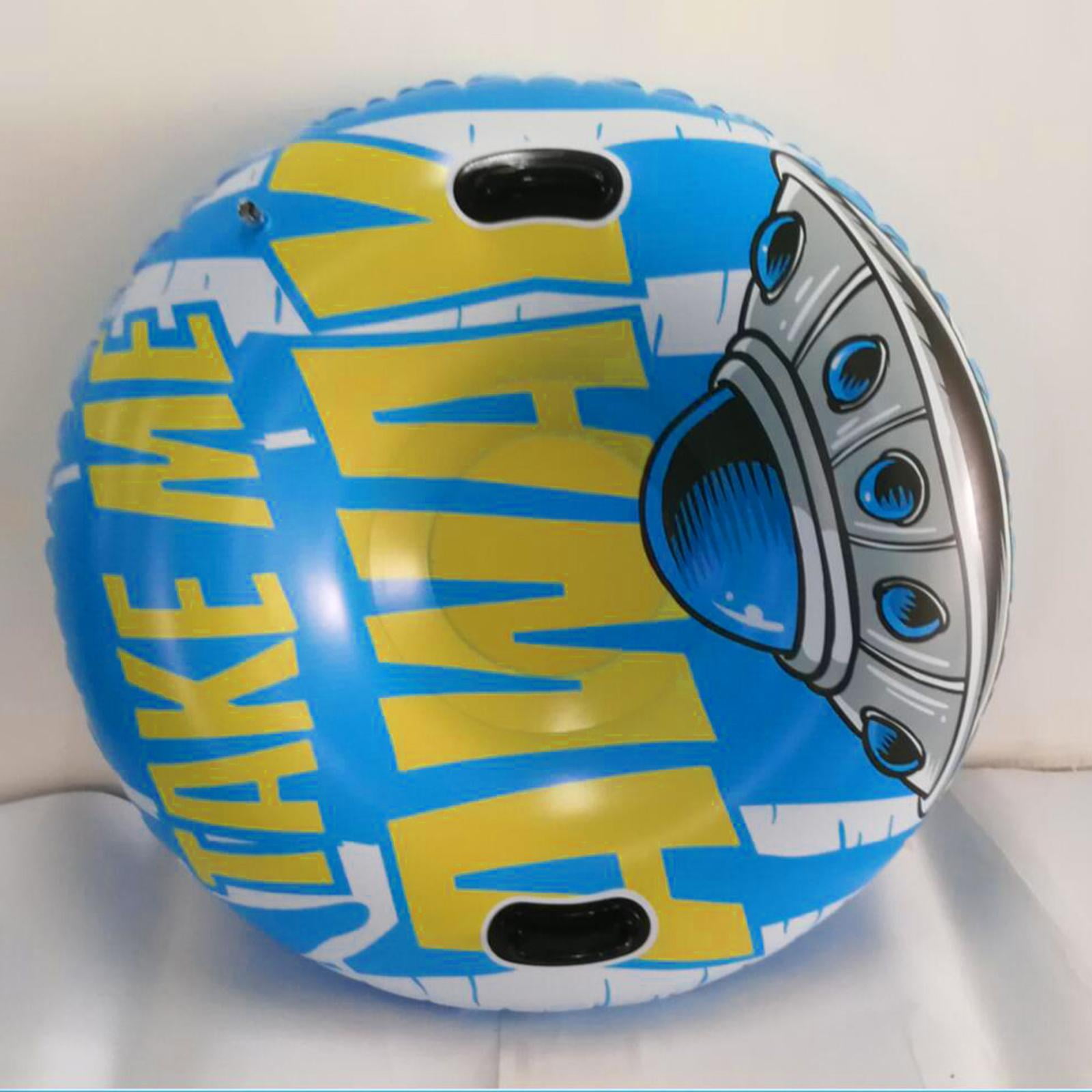 DimyFew Inflatable PVC Snow Tube Freeze-resistant -thick Bottom Recreation Sports Skiing 90cm UFO
