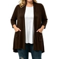 thumbnail image 2 of Qzwdhjm Womens Cardigans Long Sleeve Open Front Long Duster Cardigan Solid Lightweight Loose Casual Shrugs for Fall Everyday, 2 of 5