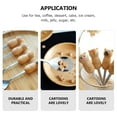 thumbnail image 3 of Miangastore 4pcs Stainless Steel Dessert Spoon Wooden Handle Coffee Ice Cream Spoon Flatware Random Style, 3 of 9