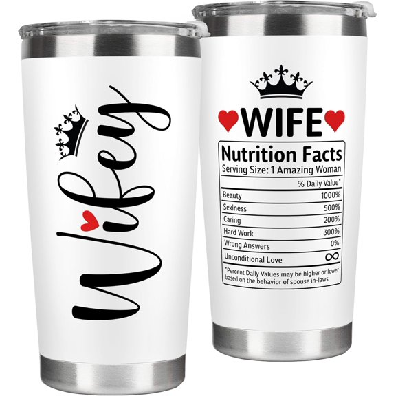 Gifts for Wife - Wife Gifts, Gifts for Her - Wedding Anniversary, Mothers Day Gifts for Wife, Valentines Gifts for Her Wife, Wife Birthday Gift Ideas - I Love You Gifts for Her - 20 Oz White Tumbler
