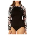 thumbnail image 5 of Hurley Women's UPF 50+ Long Sleeve Pull Over Rash Guard (Scattered Palm, S), 5 of 6
