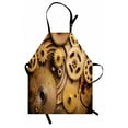 thumbnail image 1 of Steampunk Apron, Engineering Equipments Illustration of Mechanical Elements Wheels Close up Image, Unisex Kitchen Bib with Adjustable Neck for Cooking Gardening, Adult Size, Sand Brown, by Ambesonne, 1 of 4