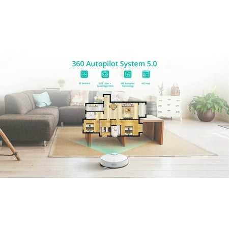 360 - S9 LiDAR Dual-Eye Vacuum+Mop Combo Robot Cleaner - White