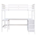 thumbnail image 7 of Twin Loft Bed With Shelves And Desk In White - Create A Stylish Study Corner Size & White. Pine Wood Build. Ideal For Limited Space. No Box Spring, 7 of 7