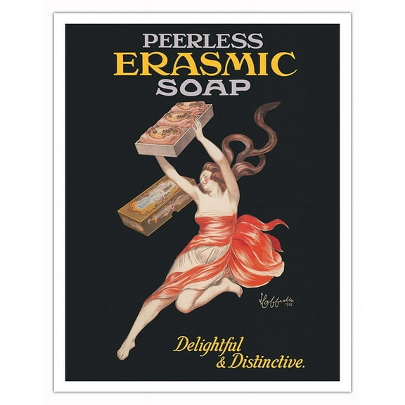 Peerless Erasmic Soap - Delightful & Distinctive - Vintage Advertising Poster by Leonetto Cappiello c.1925 - Fine Art Matte Paper Print (Unframed) 11x14in