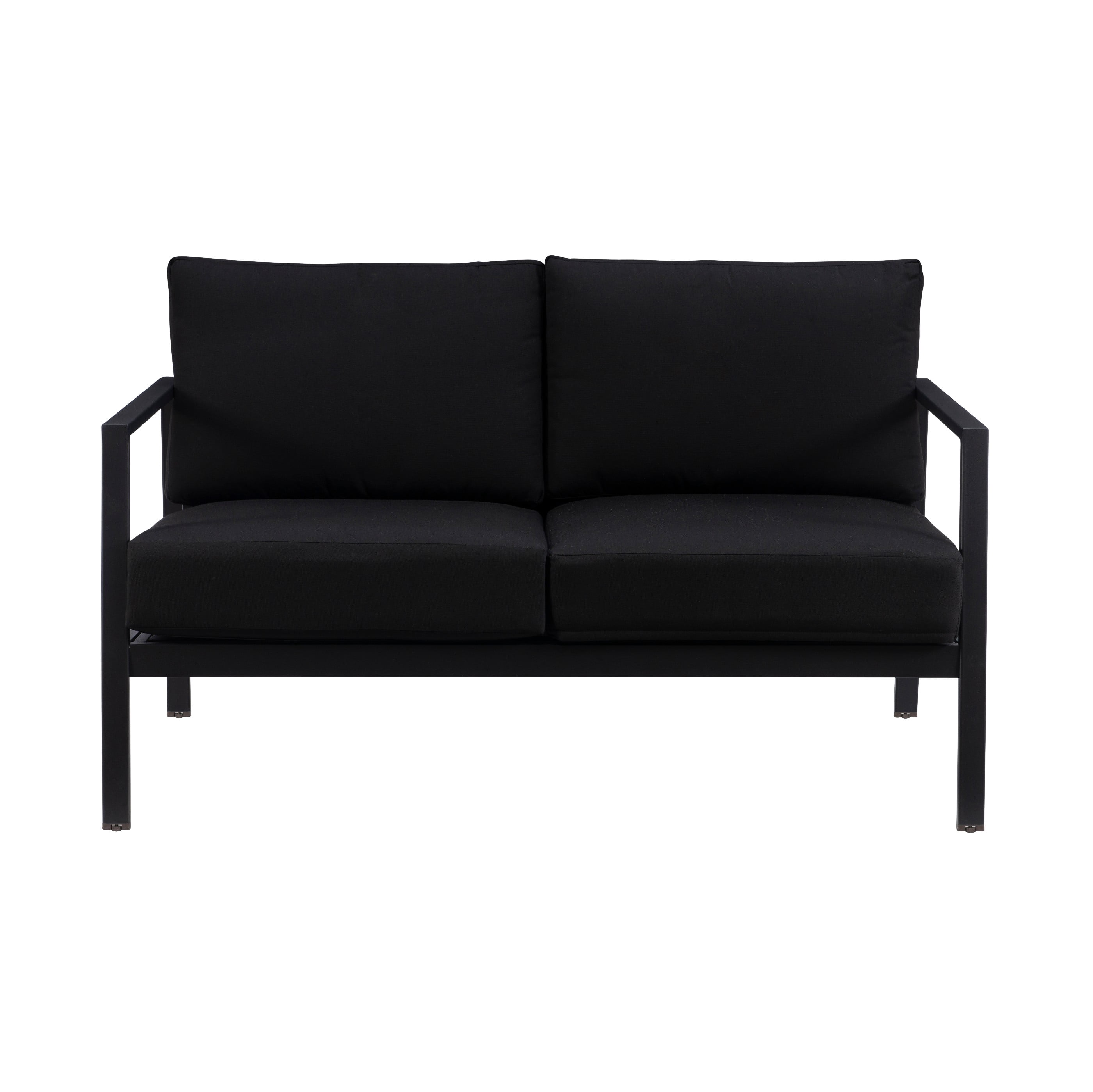 Linon Arlington Outdoor Loveseat, Black