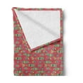 thumbnail image 2 of Fish Soft Flannel Fleece Throw Blanket, Aboriginal Style Ornamental Fish Feels in Vivid Tones, Cozy Plush for Indoor and Outdoor Use, 50" x 60", Pale Ruby and Multicolor, by Ambesonne, 2 of 5