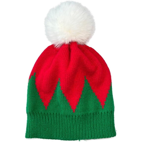 Unisex Winter Beanie Hat Red Christmas Knitted Santa Hat Xmas Santa Claus Cap for Adults