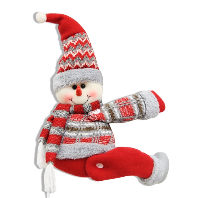Wosthever Titular de la hebilla de la cortina de Navidad Decoración de la muñeca de la tela del hogar de Navidad Tieback Clip de la ventana Kits de decoración para fiestas Muñeco de nieve