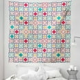 thumbnail image 1 of Moroccan Tapestry, Traditional Tile Pattern Clovers Lattice Oriental Art Print, Fabric Wall Hanging Decor for Bedroom Living Room Dorm, 5 Sizes, Blue Green, by Ambesonne, 1 of 1