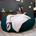 thumbnail image 3 of Big Joe Fuf 7Ft Giant Foam Bean Bag Chair, Oversized Couch with Removable Cover for Kids, Teens, Adults, Deep Sea Velveteen, Durable Woven Polyester, 7 Foot, 3 of 7