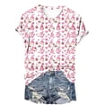 thumbnail image 5 of Amzcrzy Tops for Women Spring Summer Fashion Valentine's Day Graphics Printed Versatile Shirts Round Neck Short Sleeve Soft Pullover Tops, 5 of 5