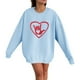 thumbnail image 2 of Gibobby Sudadera Mujer Moda Sudadera con capucha de manga larga con cuello redondo y camisa para correr con estampado de amor para parejas para mujer (Azul, XXL), 2 of 3