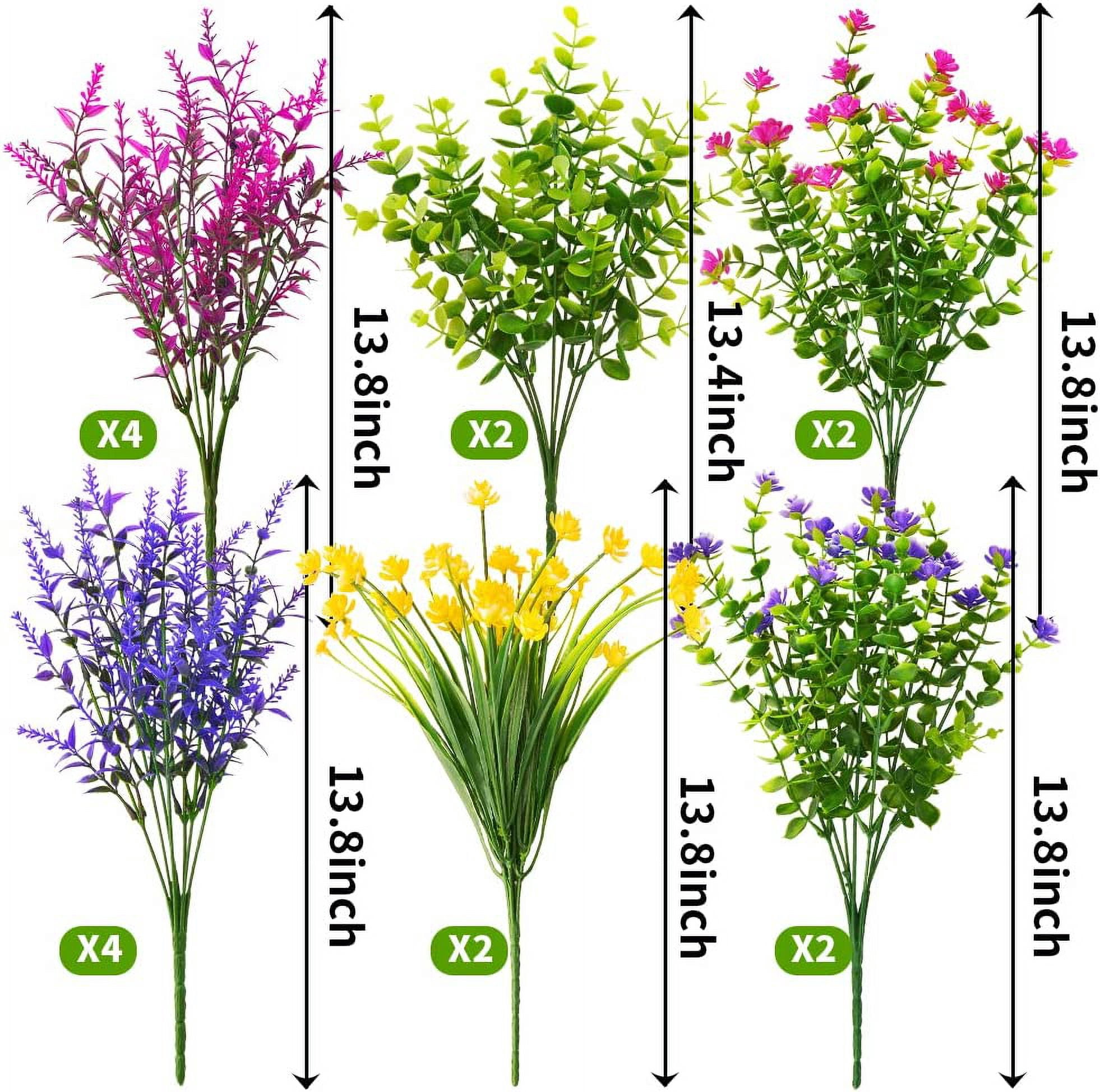16 Bundles Outdoor Artificial Flowers UV Resistant Fake Boxwood Plants, Faux Greenery for Indoor Outside Hanging Plants Garden Porch Window Box Home Wedding Farmhouse Décor (Mix Color)